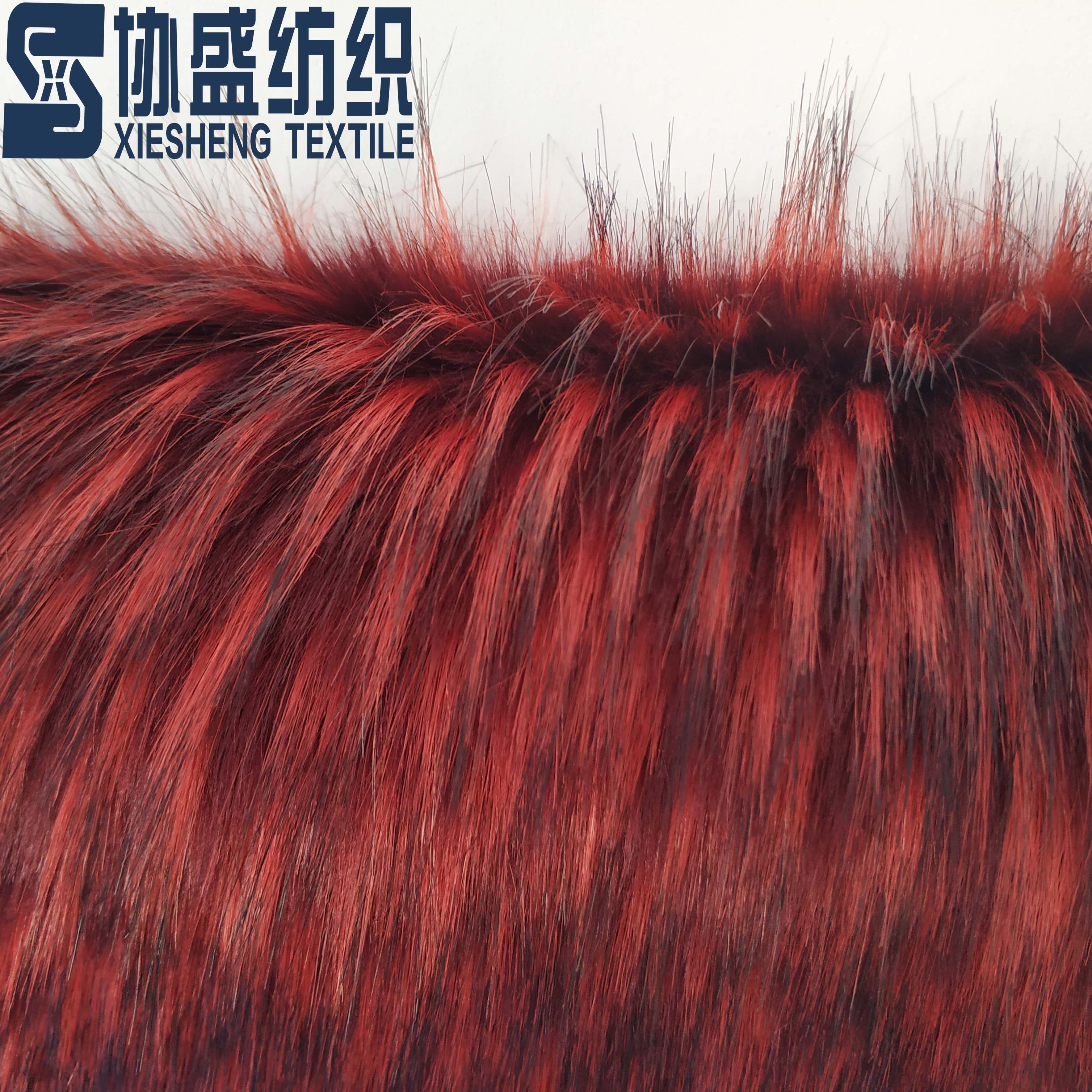 tip-dyed faux fur red color